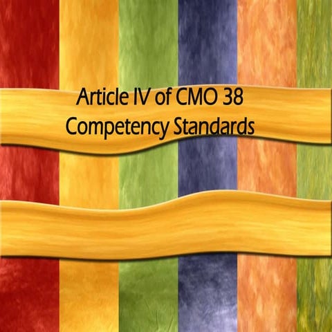 Article iv of cmo 38