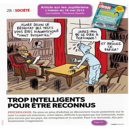 Trop intelligent pour être reconnu - L'Hebdo