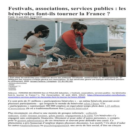 Les bénévoles font-ils tourner la France