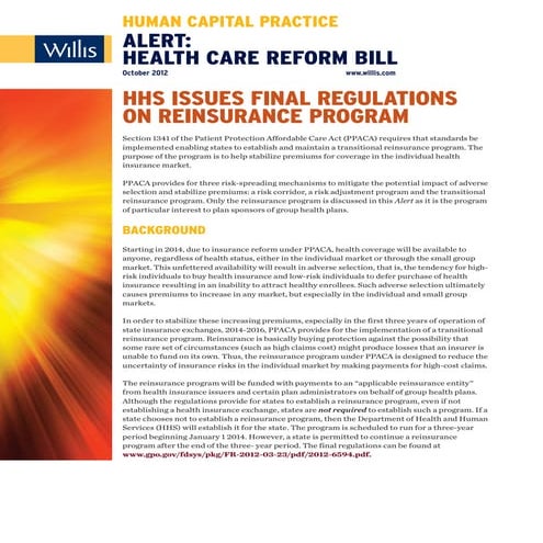 Alert:HHS ISSUES FINAL REGULATIONS