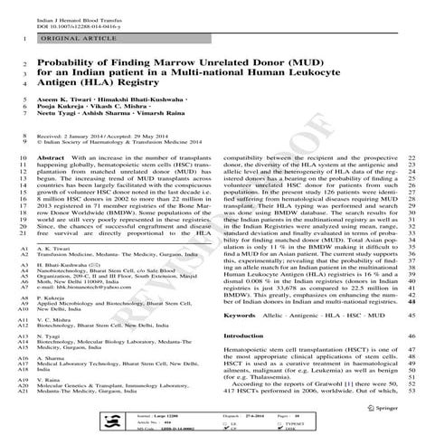 Article matched unrelated donor transplant