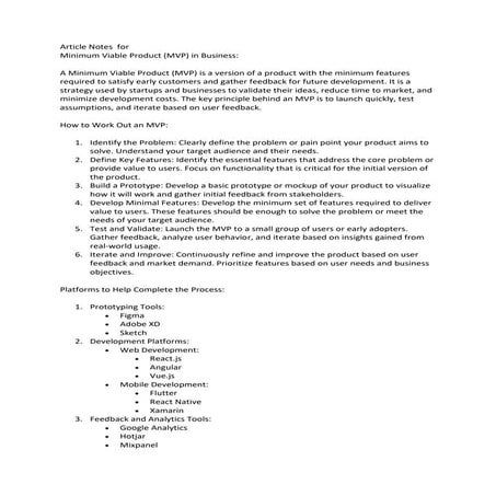 Q&A - Notes  for MVP and benefits including resources  .docx