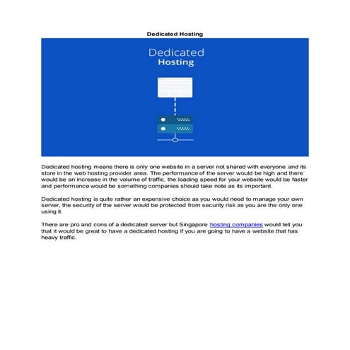 Hosting just for you 