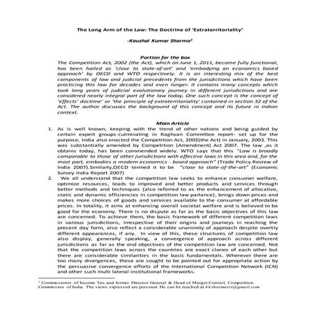 Role Of Economics In Competition Law | PDF