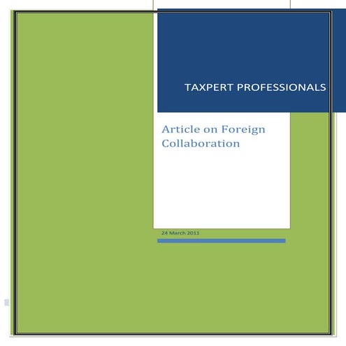 Article on foreign collaboration