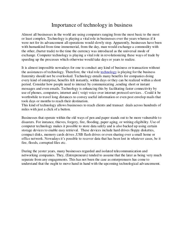 importance of technology