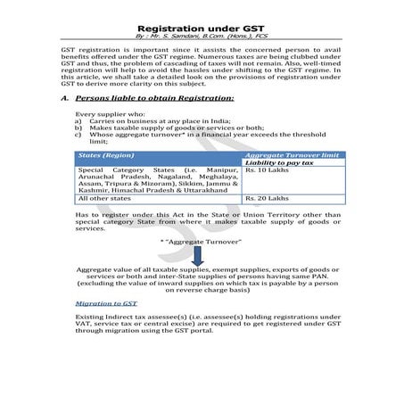 Registration under GST | PPTX