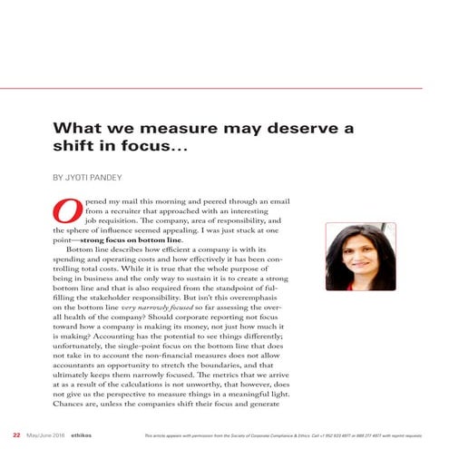 What we measure may deserve a shift in focus...