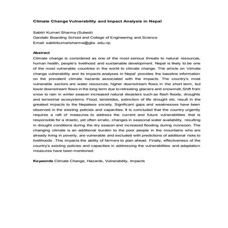 Article on climate change 