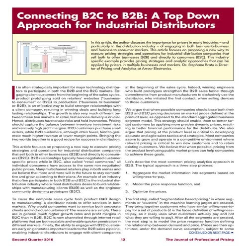Connecting B2C to B2B: a Top Down Approach for Industrial Distributors