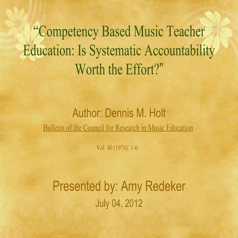 Competency Based Teacher Education