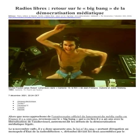 Radios libres : retour sur le « big bang » de la democratisation mediatique