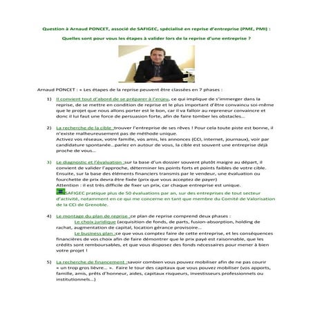 Article reprendre une entreprise