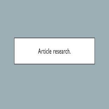 Article research
