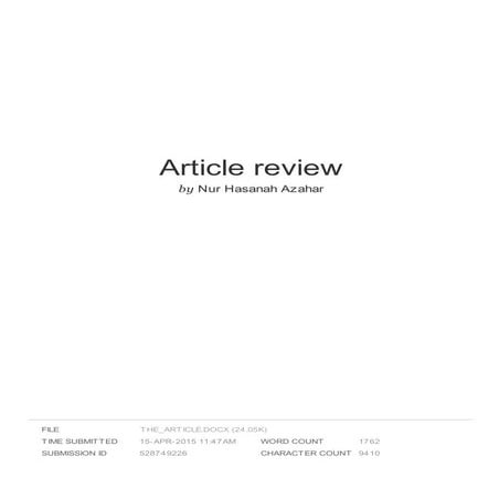 Article review