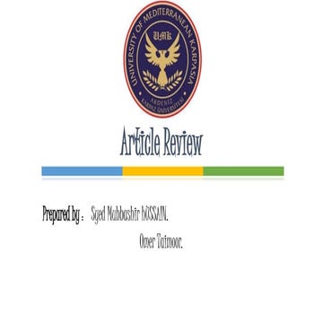 Article review almaz final