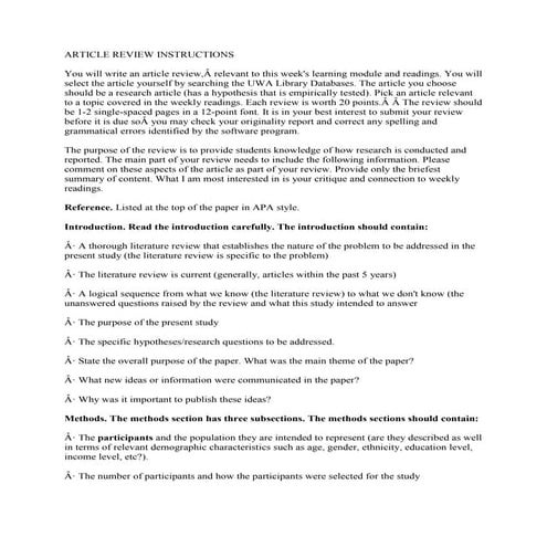 ARTICLE REVIEW INSTRUCTIONSYou will write an article review-relevant t.docx