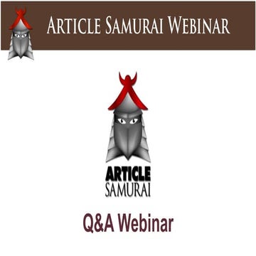 Article Samurai Q&A [WEBINAR]