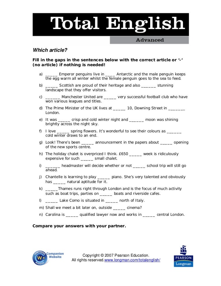 Articles Grammar