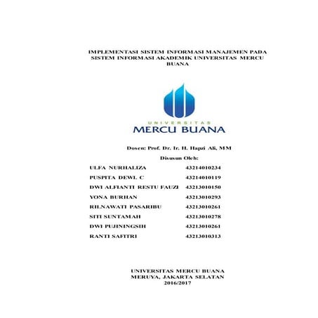 IMPLEMENTASI SISTEM INFORMASI MANAJEMEN PADA SISTEM INFORMASI AKADEMIK UNIVER...