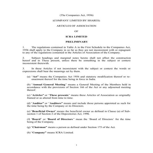 Articlesof association