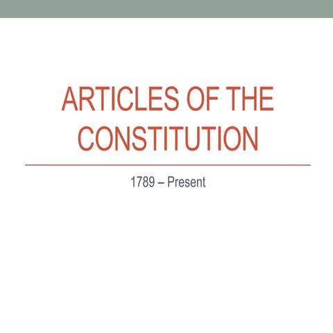 Articles of the Constitution