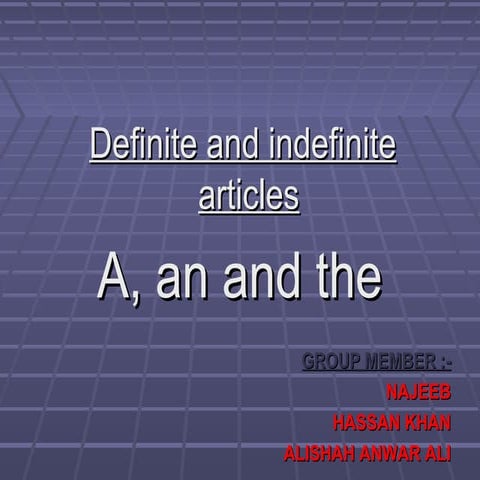 Articles presentation