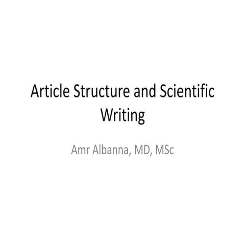 Article structure & scientific writing | PPT
