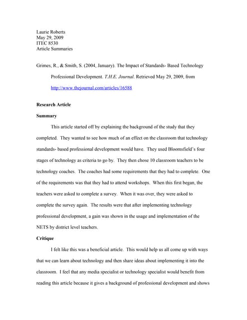 Article summaries