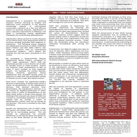Article v issue 3 nec-fidic adjudication | PDF
