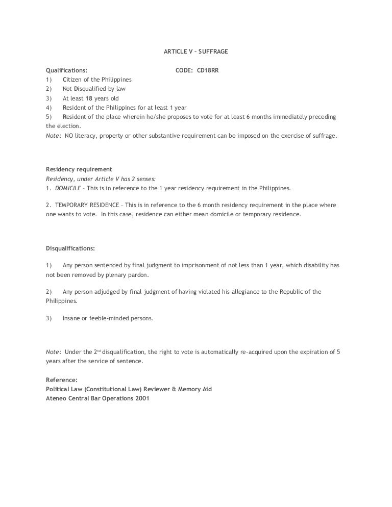 Article v suffrage explanation picture