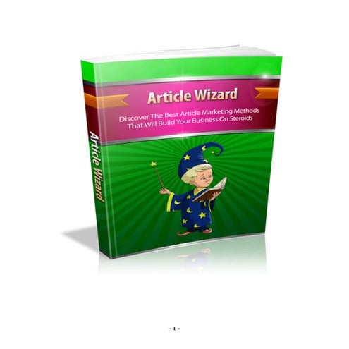 Article wizard - Learn Article Marketing
