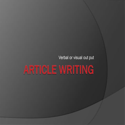 Article writing