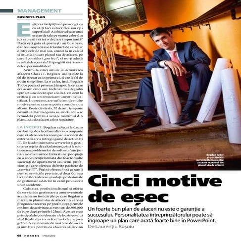 Bogdan Tudor - Articol Forbes