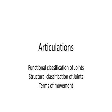Articulations and movement