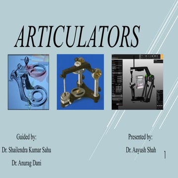 Articulators in prosthodontics and crwon and bridge