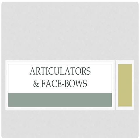 Articulators & face bows