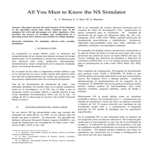 Artículo - Simulador NS (Network Simulator)