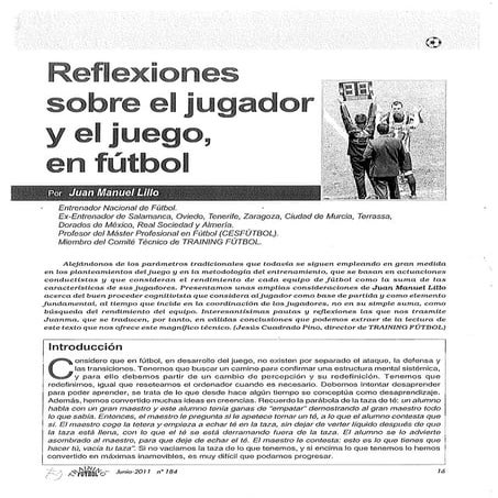 Articulo   reflexiones sobre el juego y los jugadores - jm lillo