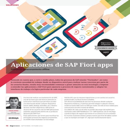 Articulo - Stratesys SAP Fiori - Miguel Muñoz - BSPREVIEWS - OCT 2015