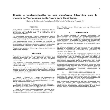 Diseño e Implementación de una Plataforma E-Learning para la Materia de Tecno...