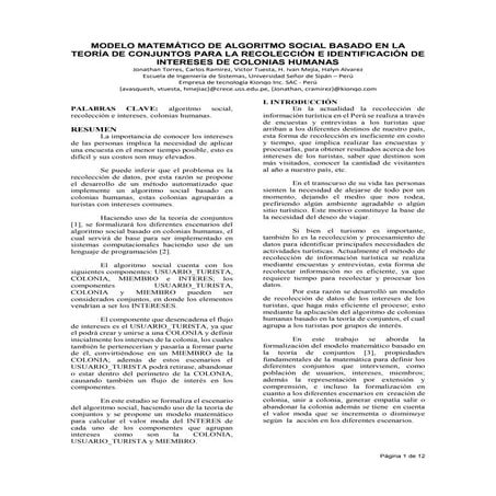 Articulo Científico - MODELO MATEMÁTICO DE ALGORITMO SOCIAL BASADO EN LA TEOR...