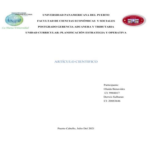 Articulo cientifico unipap