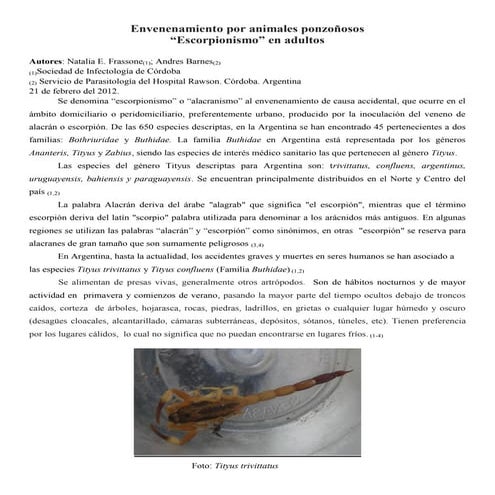 Articulo de escorpionismo