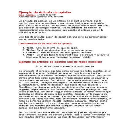 Articulo de opinion