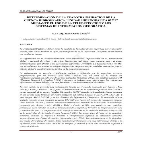 PAPER: DETERMINATION OF THE EVAPOTRANSPIRATION OF THE HYDROGRAPHIC BASIN “HYD...
