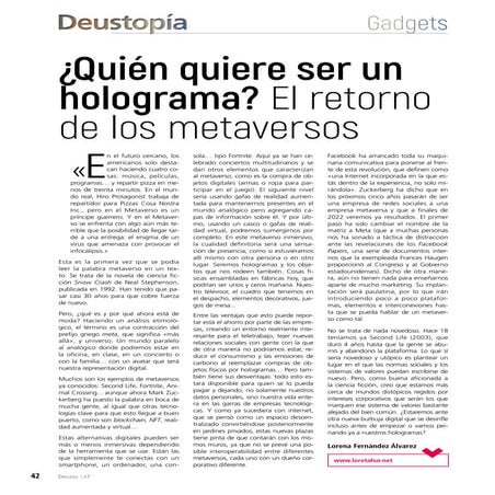 ¿Quién quiere ser un holograma? El retorno de los metaversos