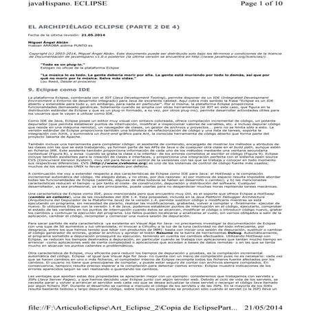 Artículo 2 sobre la plataforma ECLIPSE