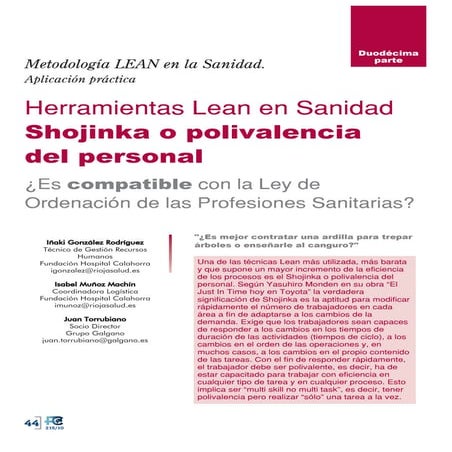 Shojinka o polivalencia del personal.