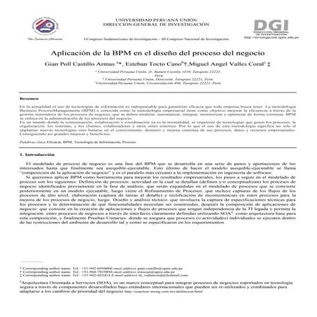 Aplicación de la BPM en el diseño del proceso del negocio